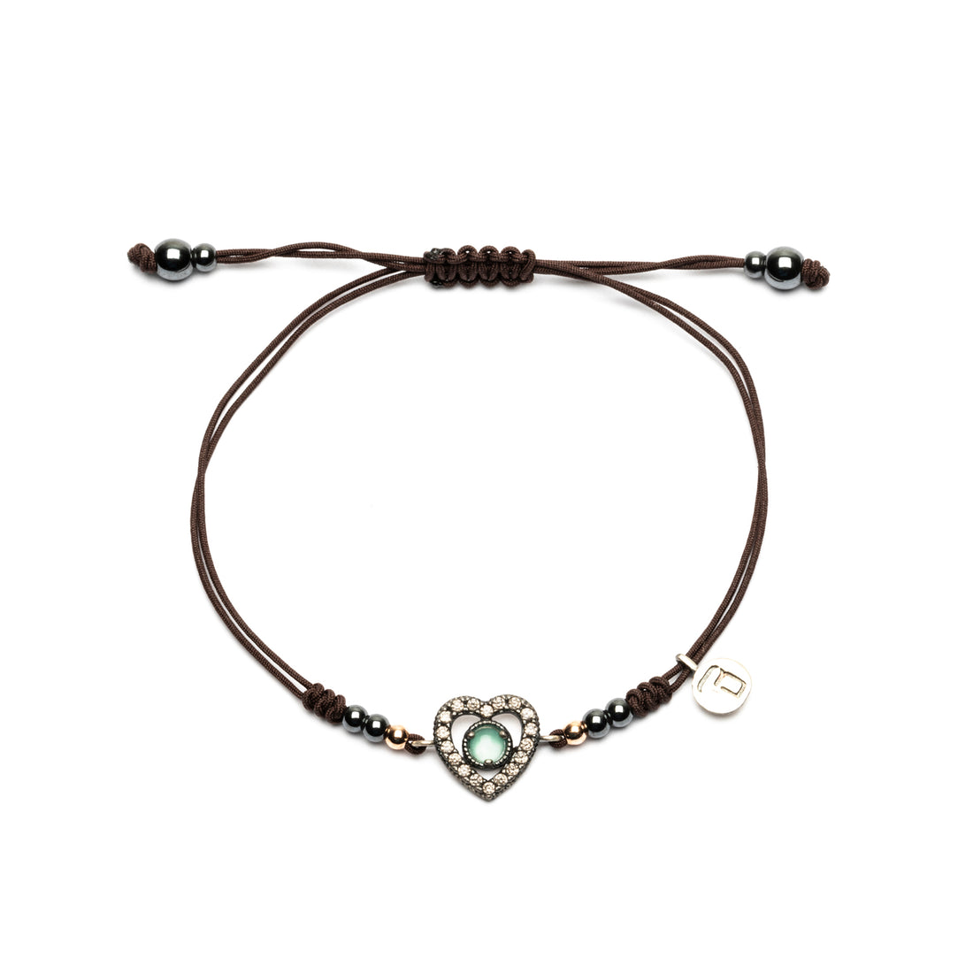 Pulsera Macramé Corazón Plata