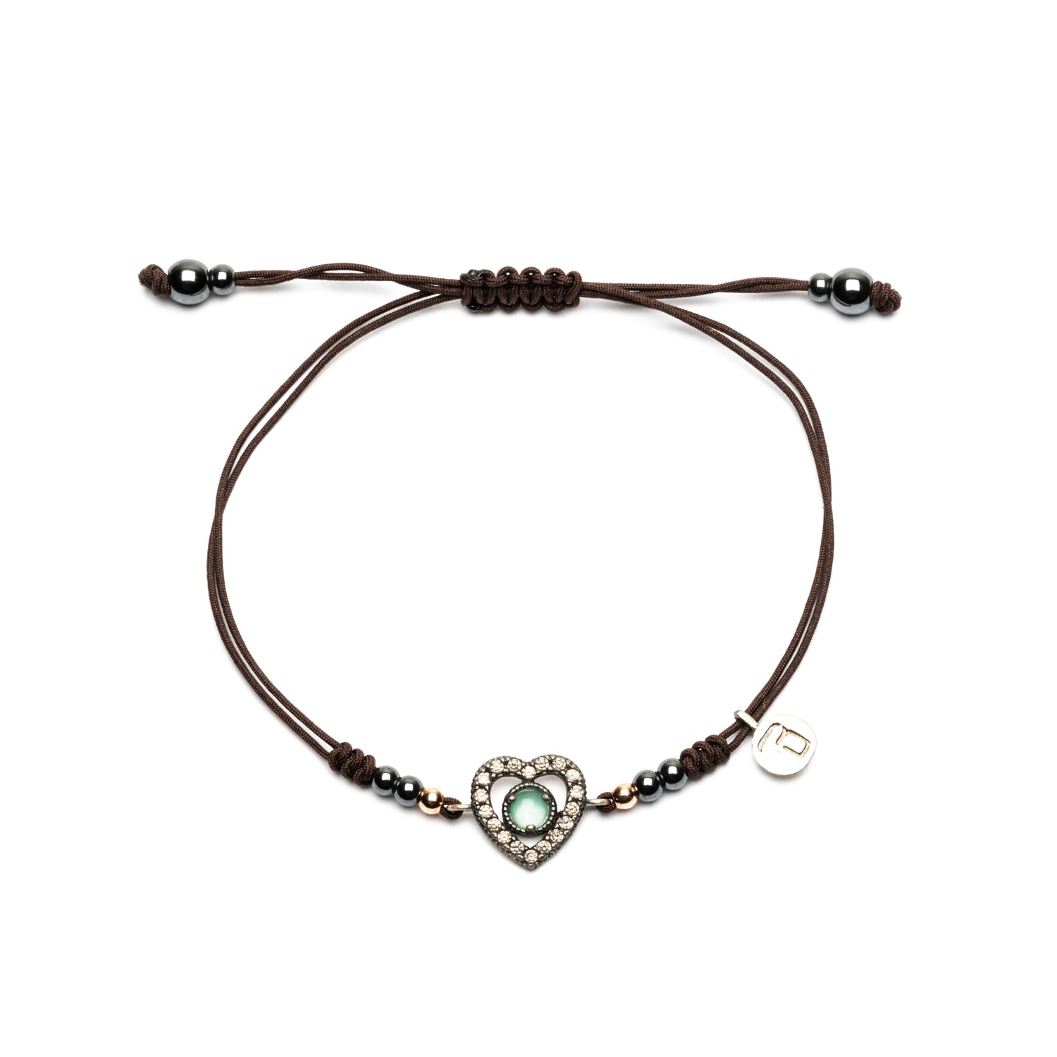 Pulsera Macramé Corazón Plata