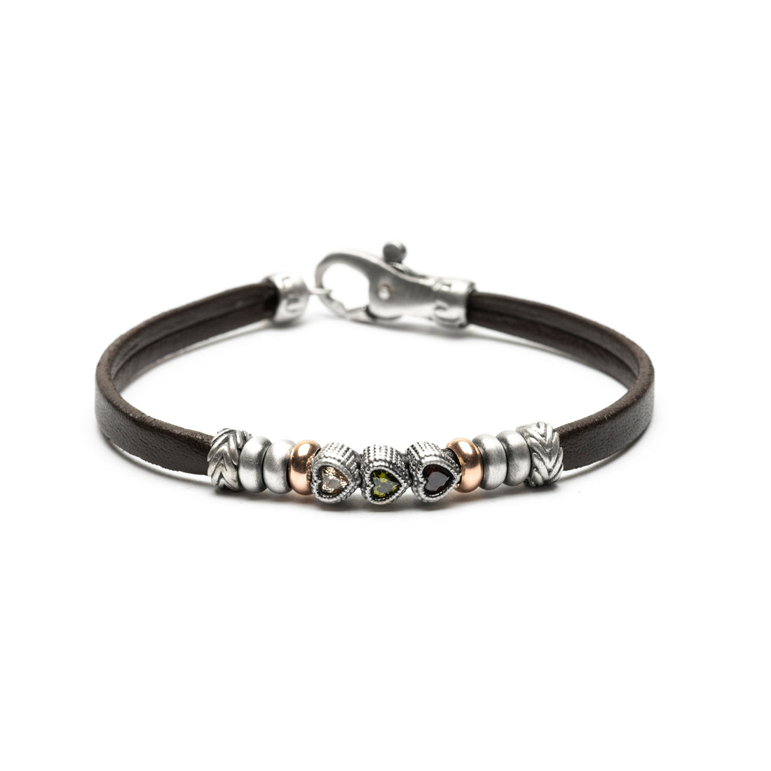 Pulsera Plata y Bronce Corazón