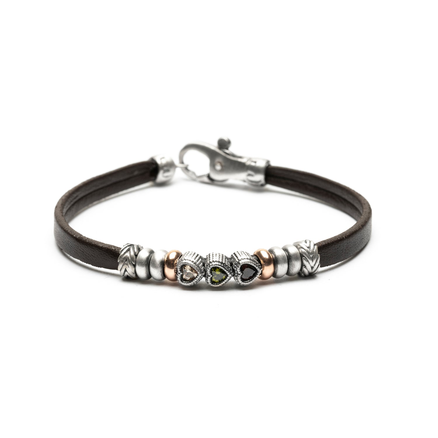 Pulsera Plata y Bronce Corazón