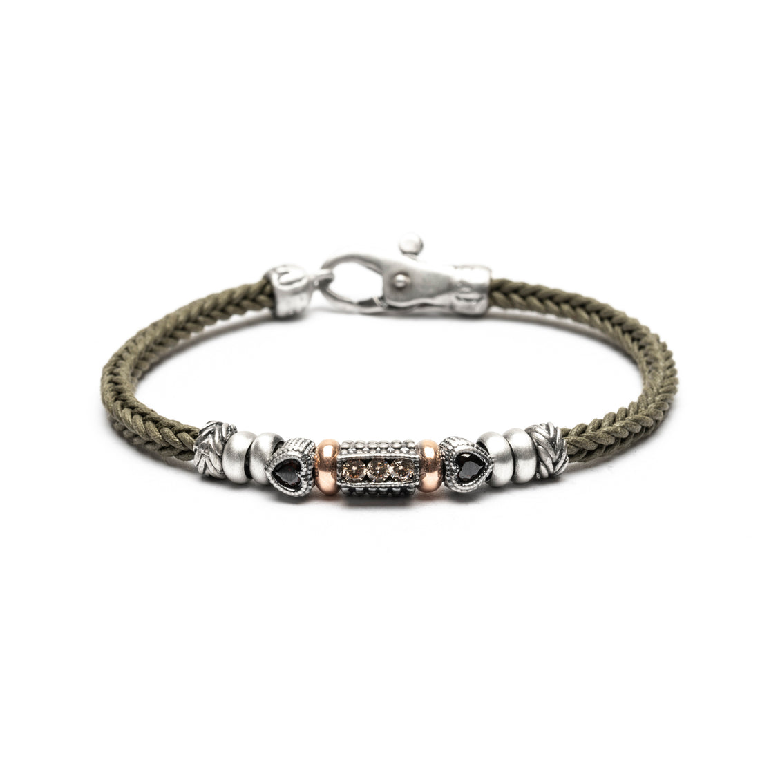 Pulsera Plata y Bronce Corazón