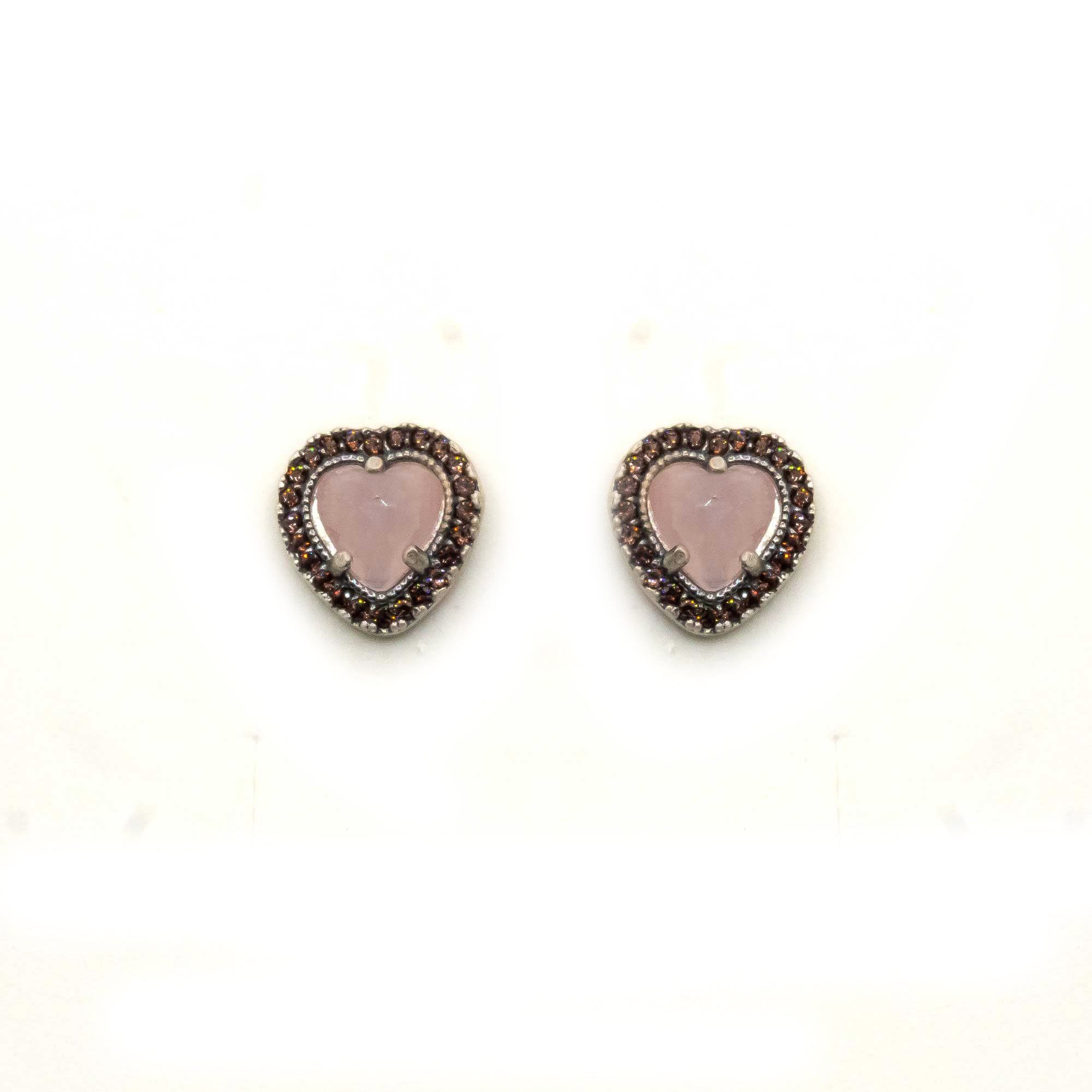 Pendientes Botón Plata Corazón