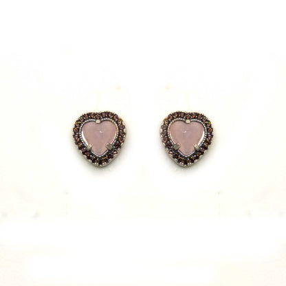 Pendientes Botón Plata Corazón