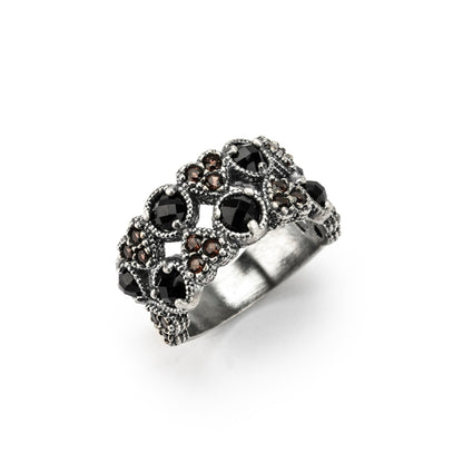 Double Hearts Silver Ring