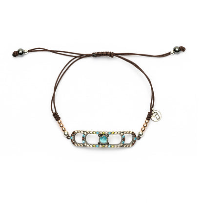 FAT-95 PULSERA MACRAMÉ PLATA FÁTIMA, OJO DE GATO AZUL, CIRCONITAS