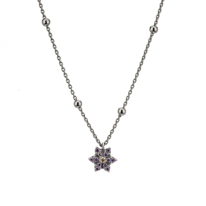 Colgante Flor Mini Circonitas Frida Plata