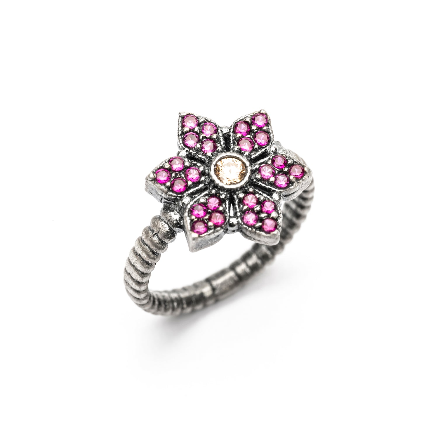 Anillo Plata Flor Frida Circonitas
