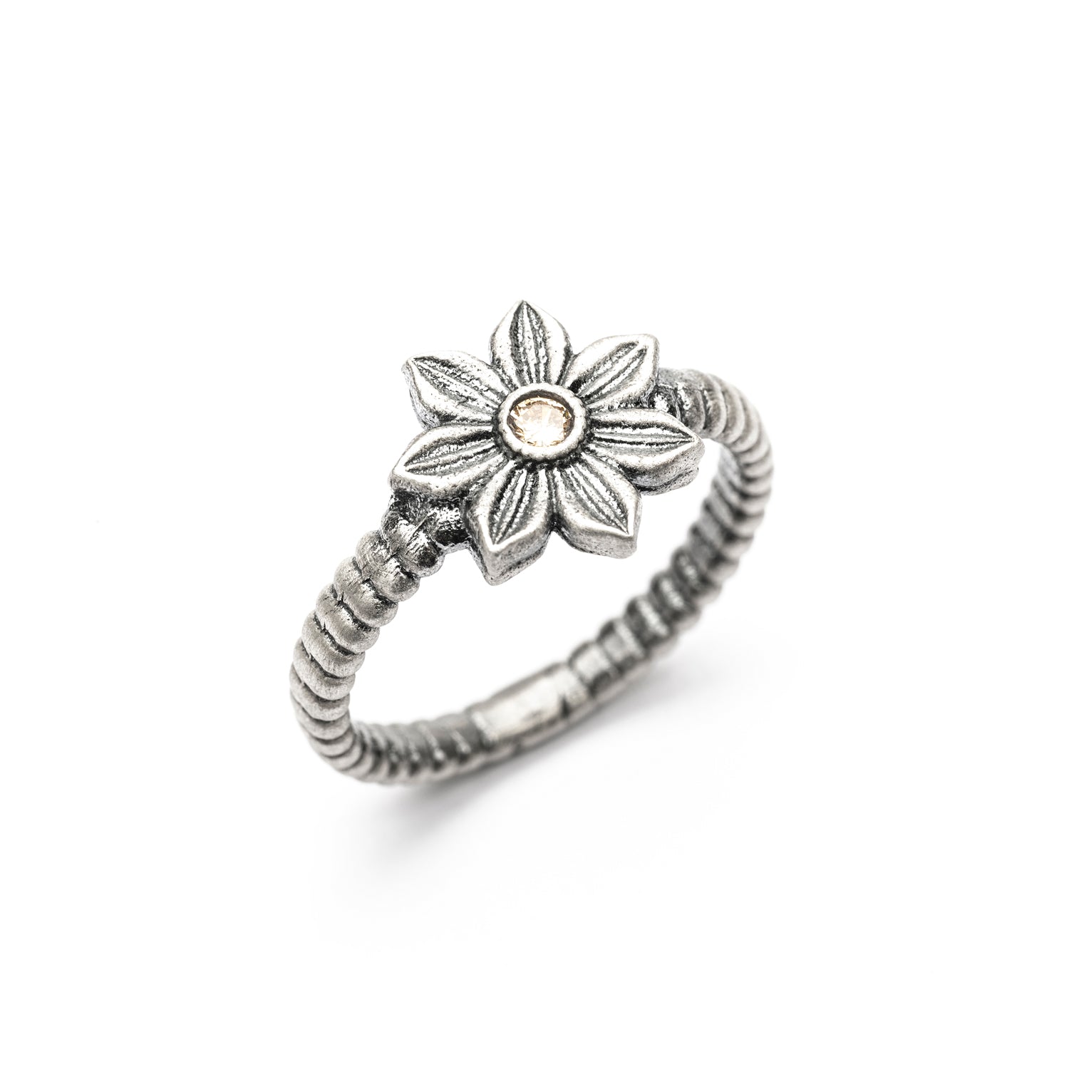 Anillo Plata Flor Frida