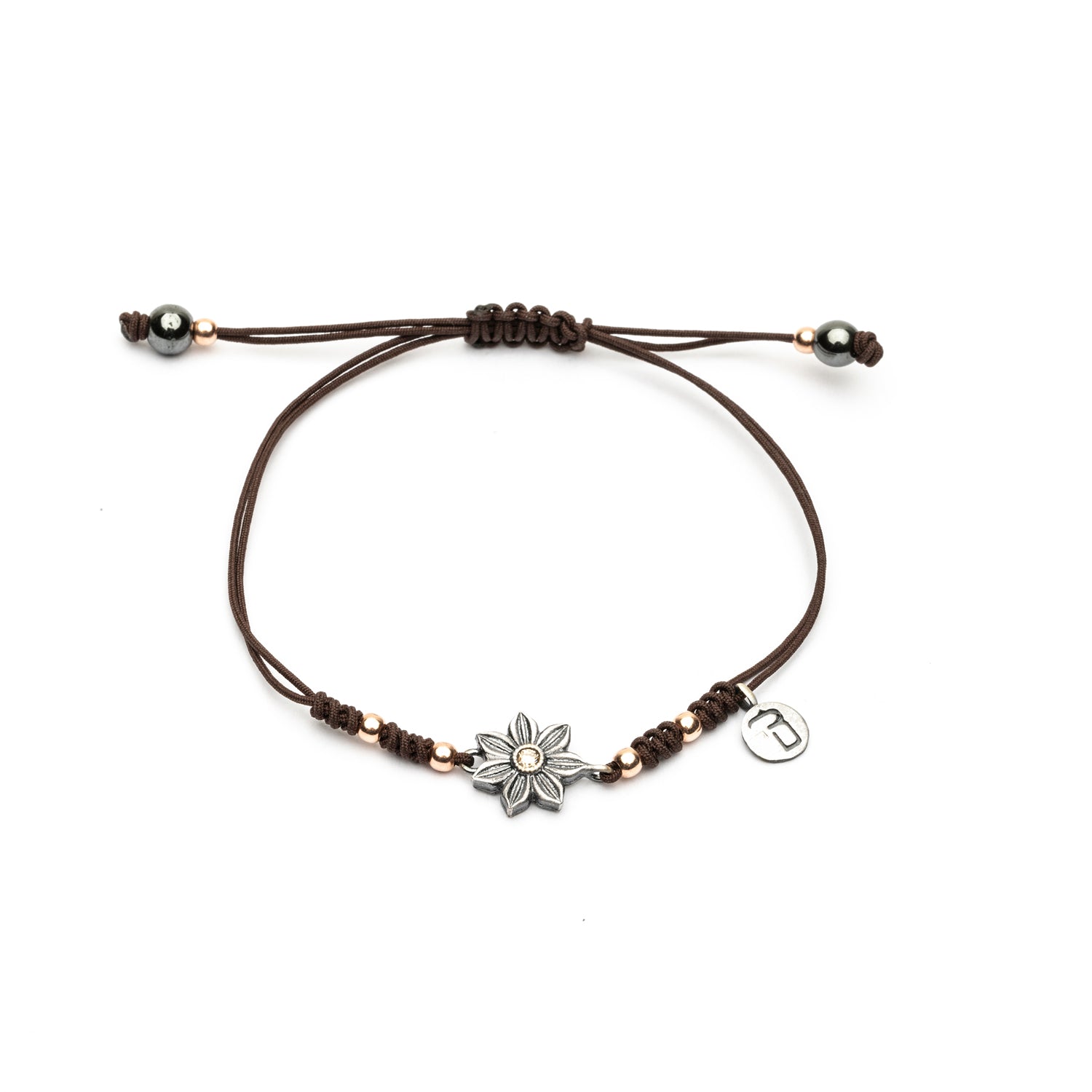 Pulsera Flor Frida Plata Macramé