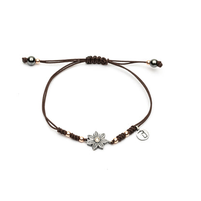 Pulsera Flor Frida Plata Macramé