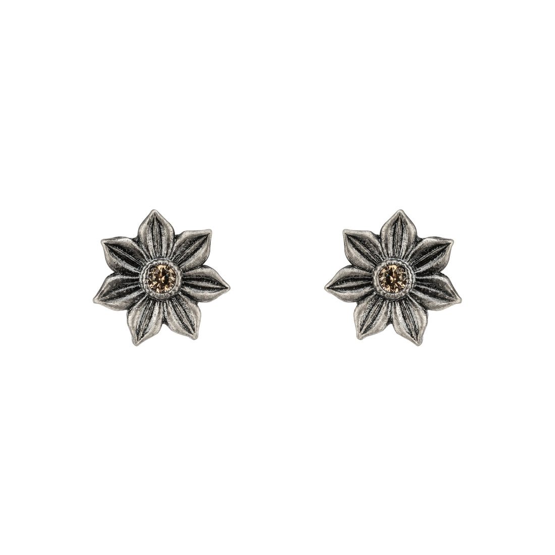 Pendientes Plata Botón Flor Frida