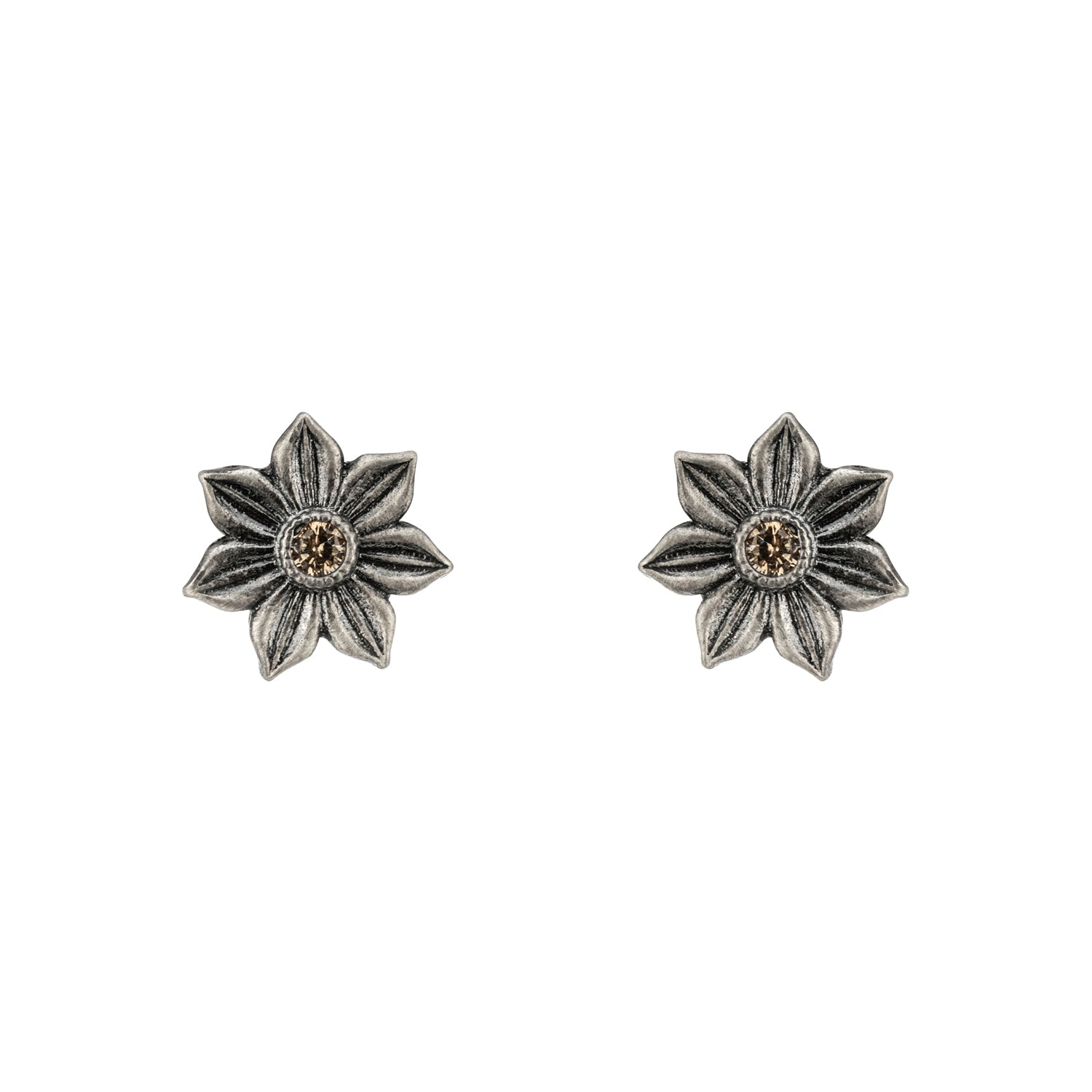 Pendientes Plata Botón Flor Frida