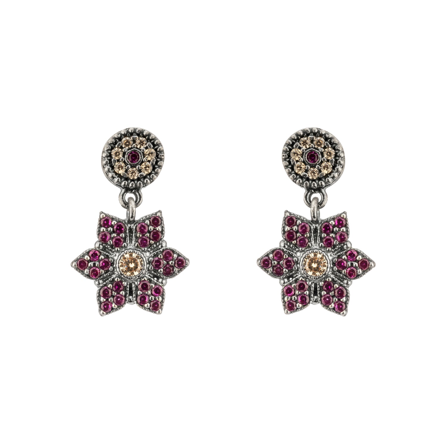 Pendientes Plata Flor Circonitas Frida