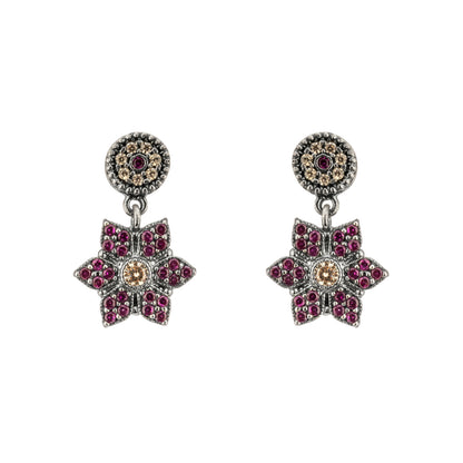 Pendientes Plata Flor Circonitas Frida