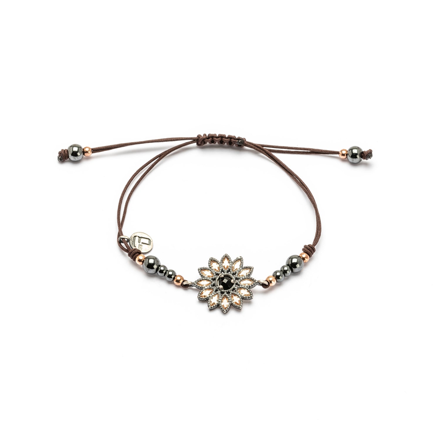 Pulsera macramé plata