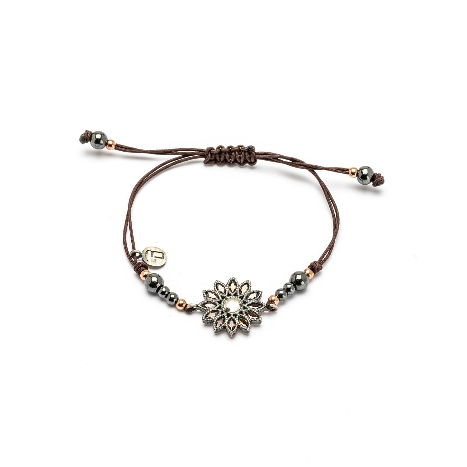 Pulsera macramé plata