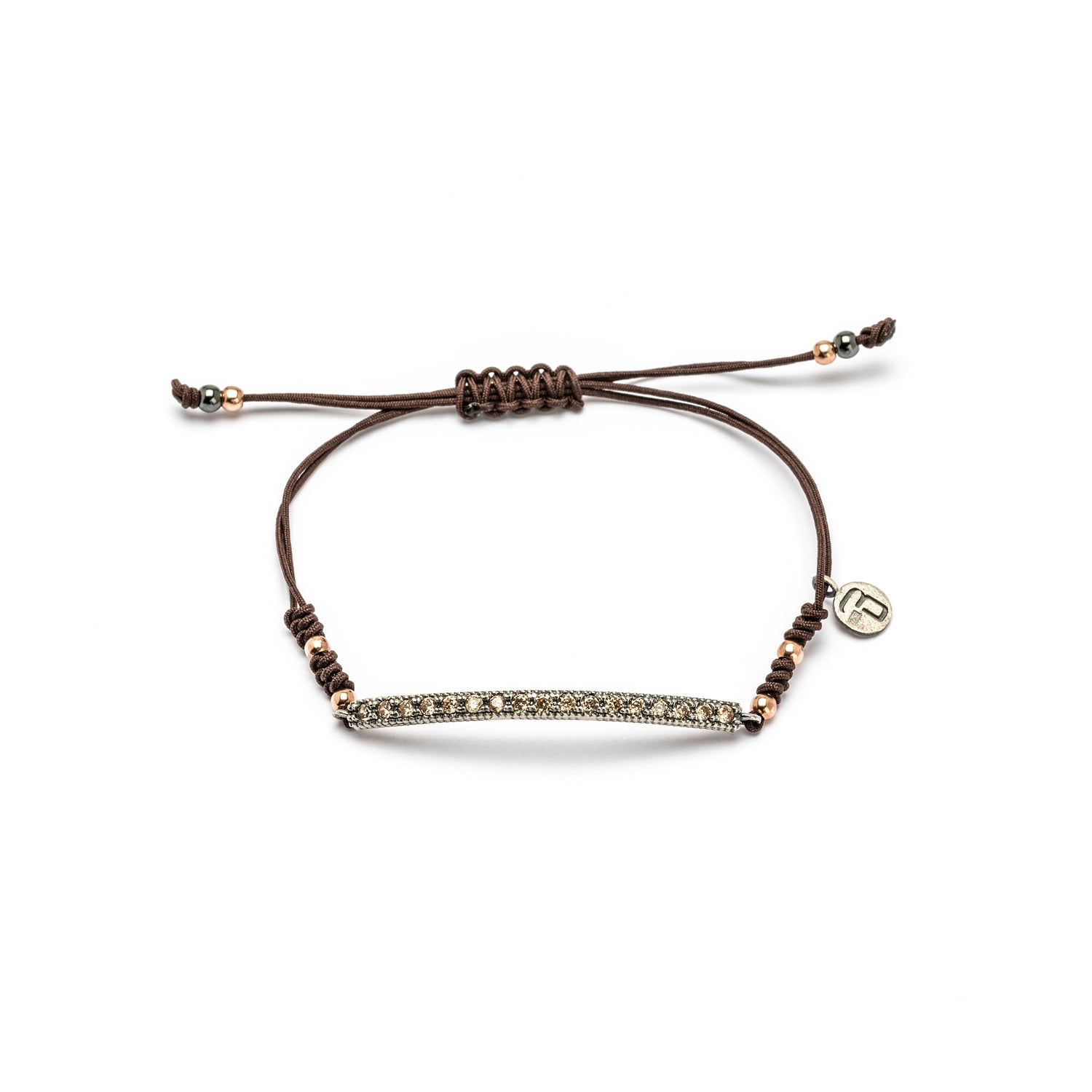 MA-485 PULSERA MACRAMÉ PLATA TIRA CIRCONITA CAVA