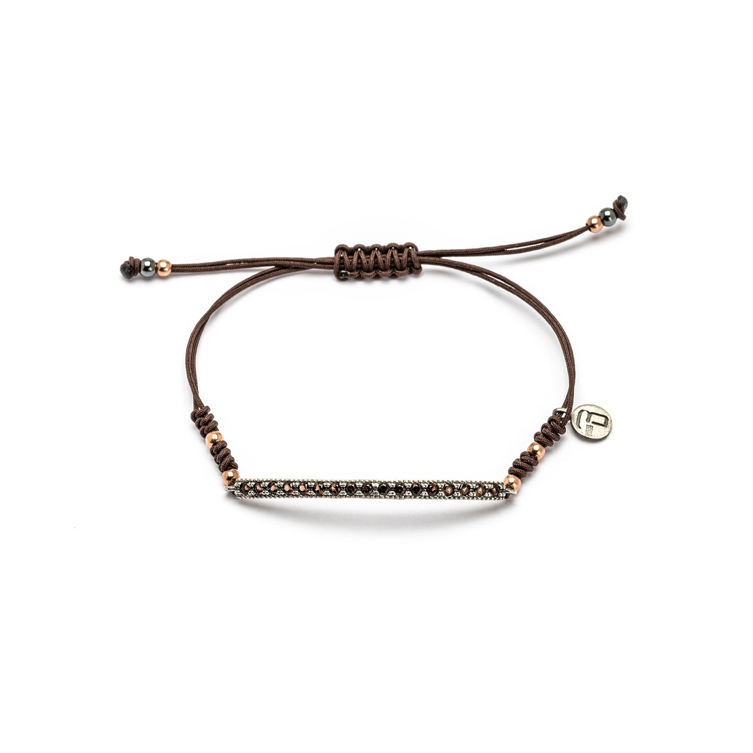 Pulsera Macramé Plata Tira Circonitas