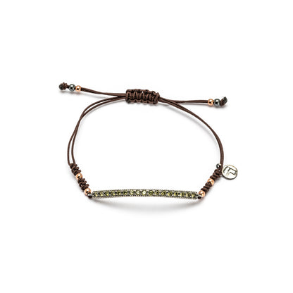 Macramé Silver Bracelet Strip Zirconia