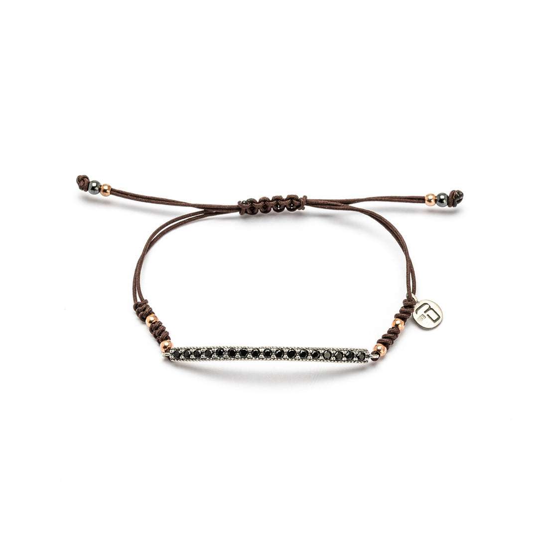 MA-488 PULSERA MACRAMÉ PLATA TIRA ESPINELA