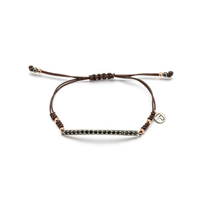 MA-488 PULSERA MACRAMÉ PLATA TIRA ESPINELA