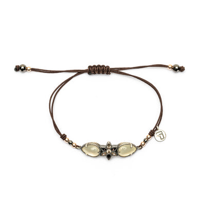 Pulsera macramé plata