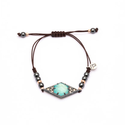 Pulsera Macramé Rombo Plata