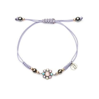 Pulsera Plata Macramé Flor