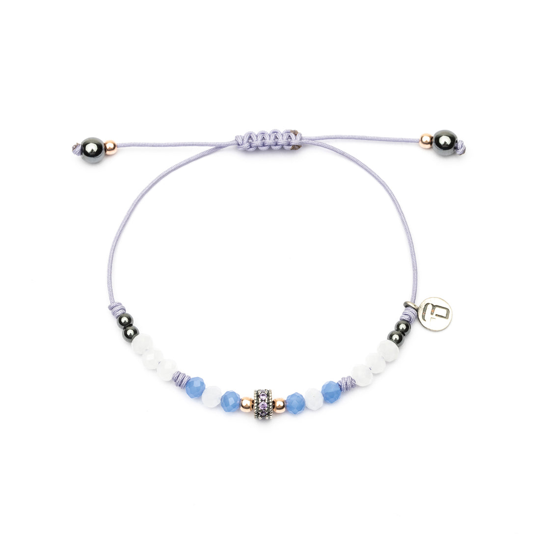 Pulsera Plata Macramé Aro Circonitas