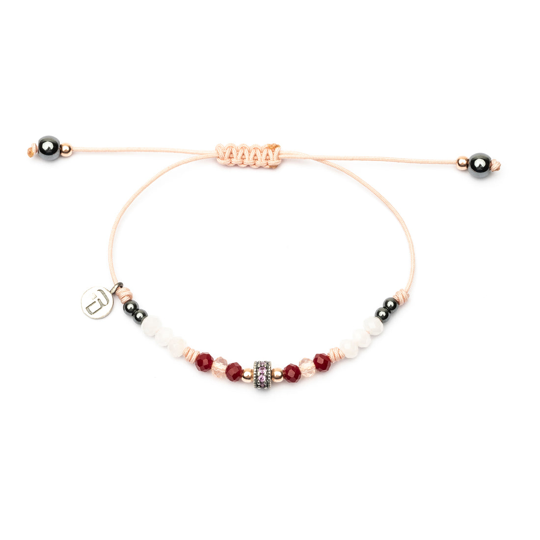 Pulsera Plata Macramé Aro Circonitas