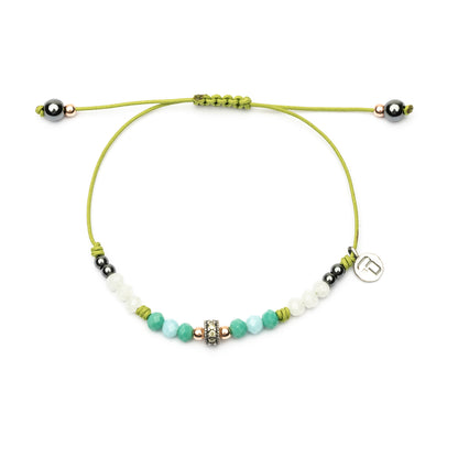 Pulsera Plata Macramé Aro Circonitas