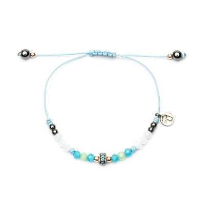 Pulsera Plata Macramé Aro Circonitas