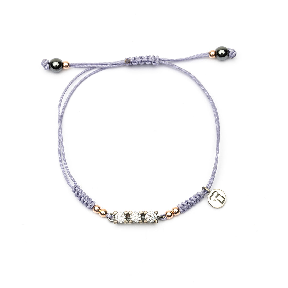Pulsera Plata Macramé Tres Circonitas
