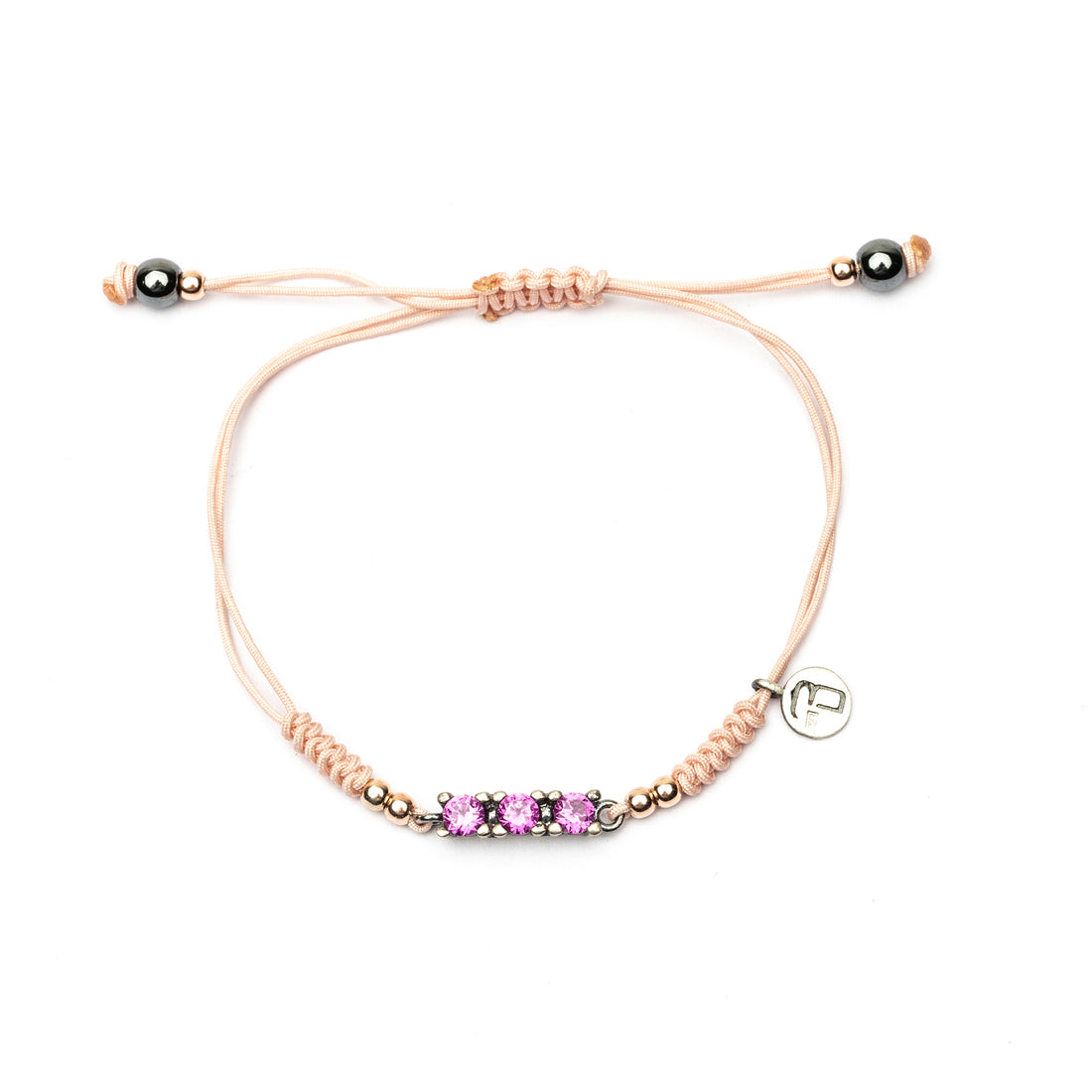 Pulsera Plata Macramé Tres Circonitas