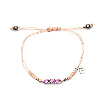 Pulsera Plata Macramé Tres Circonitas