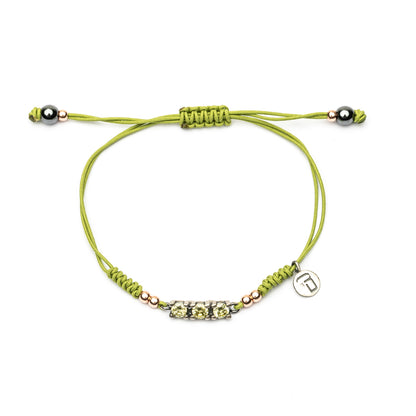 Pulsera Plata Macramé Tres Circonitas