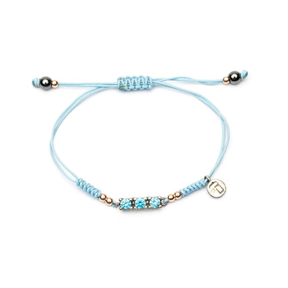 Pulsera Plata Macramé Tres Circonitas