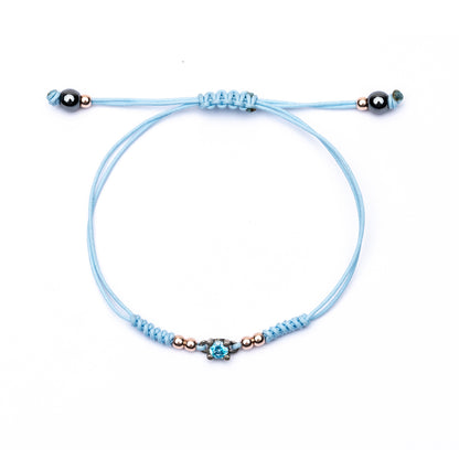 Pulsera Plata Macramé Grapas Circonita