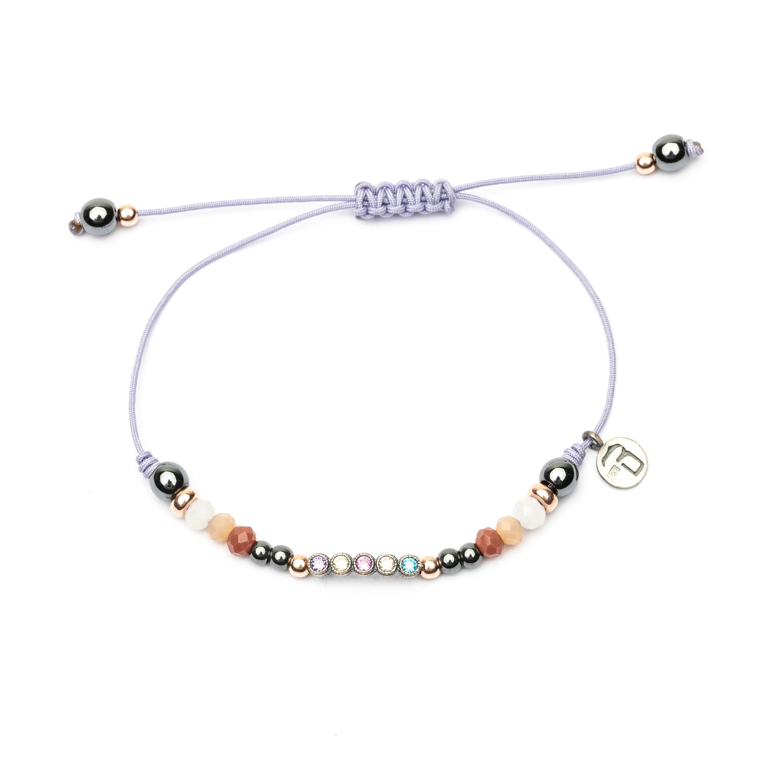 Pulsera Plata Macramé Tira Corta Circonitas