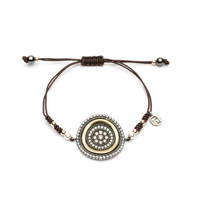 Pulsera Plata Bronce Macramé