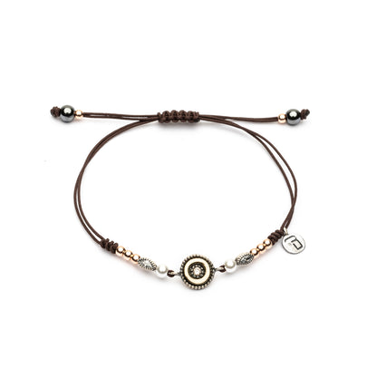 Pulsera Plata Bronce Macramé Circonitas