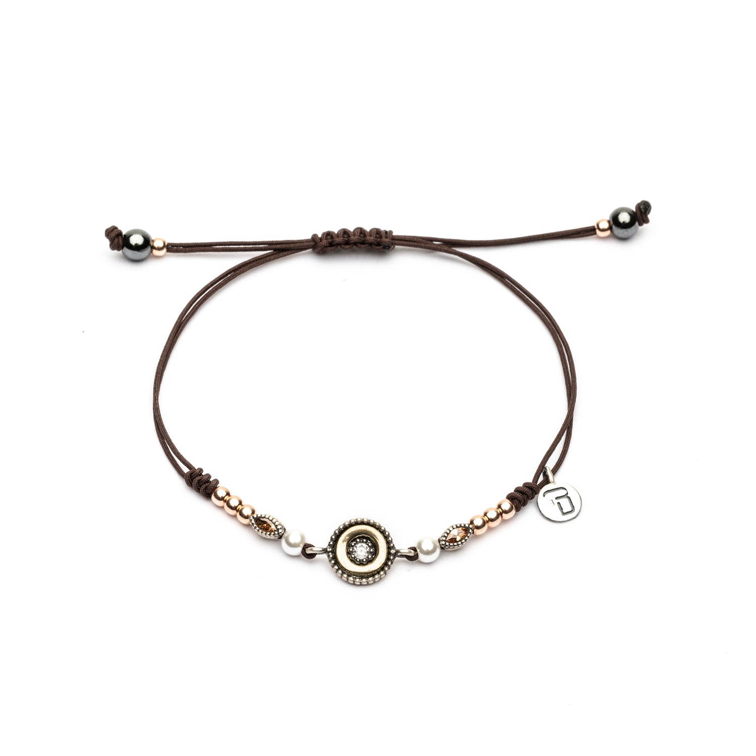 Pulsera Plata Bronce Macramé Circonitas