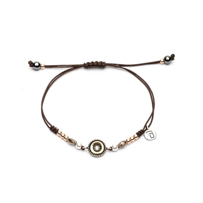 Pulsera Plata Bronce Macramé Circonitas