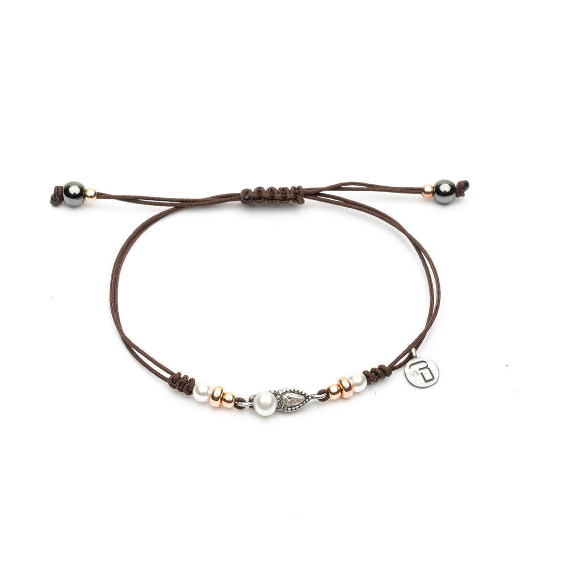 Pulsera Plata Macramé Perla