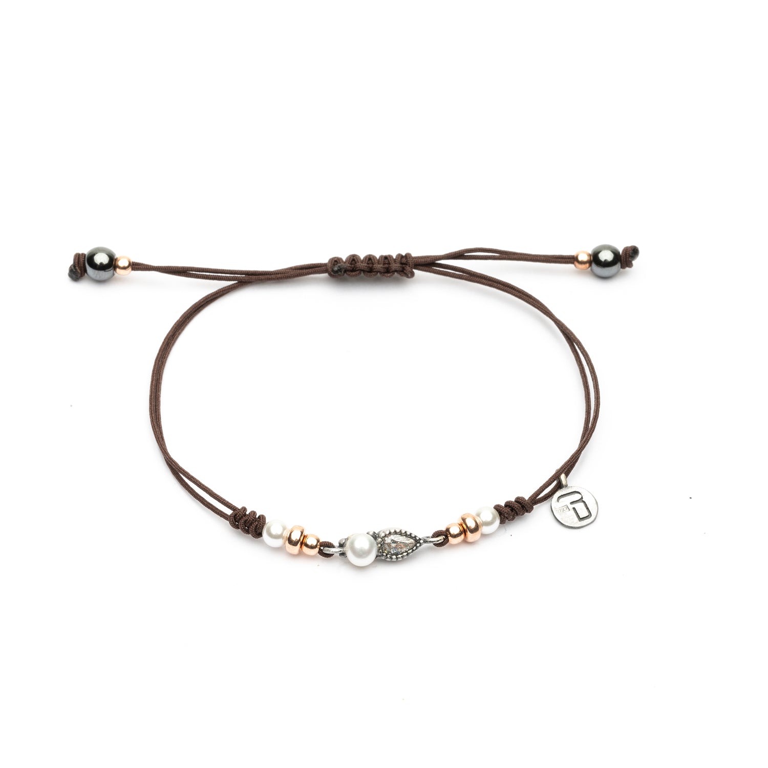 Pulsera Plata Macramé Perla