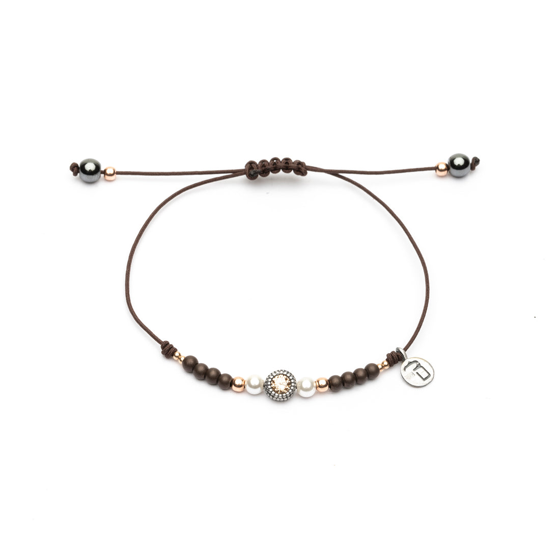 Pulsera Plata Macramé Circonita Perlas