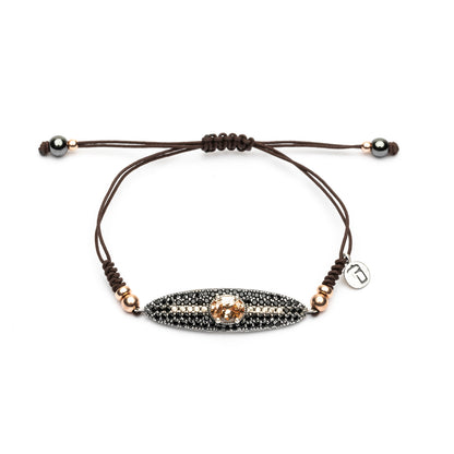 Pulsera Plata Macramé Circonita