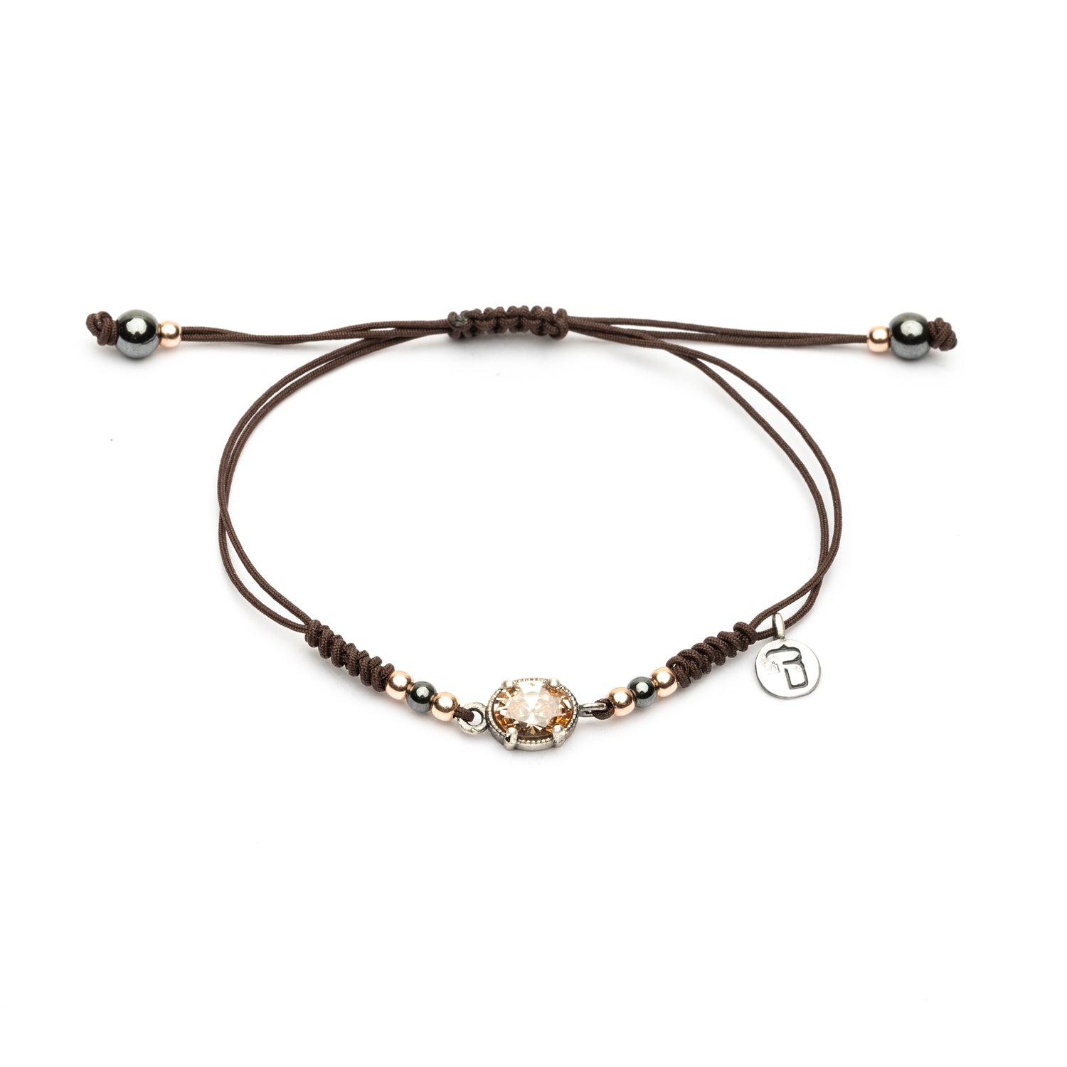 Pulsera Plata Macramé Circonita Ovalada