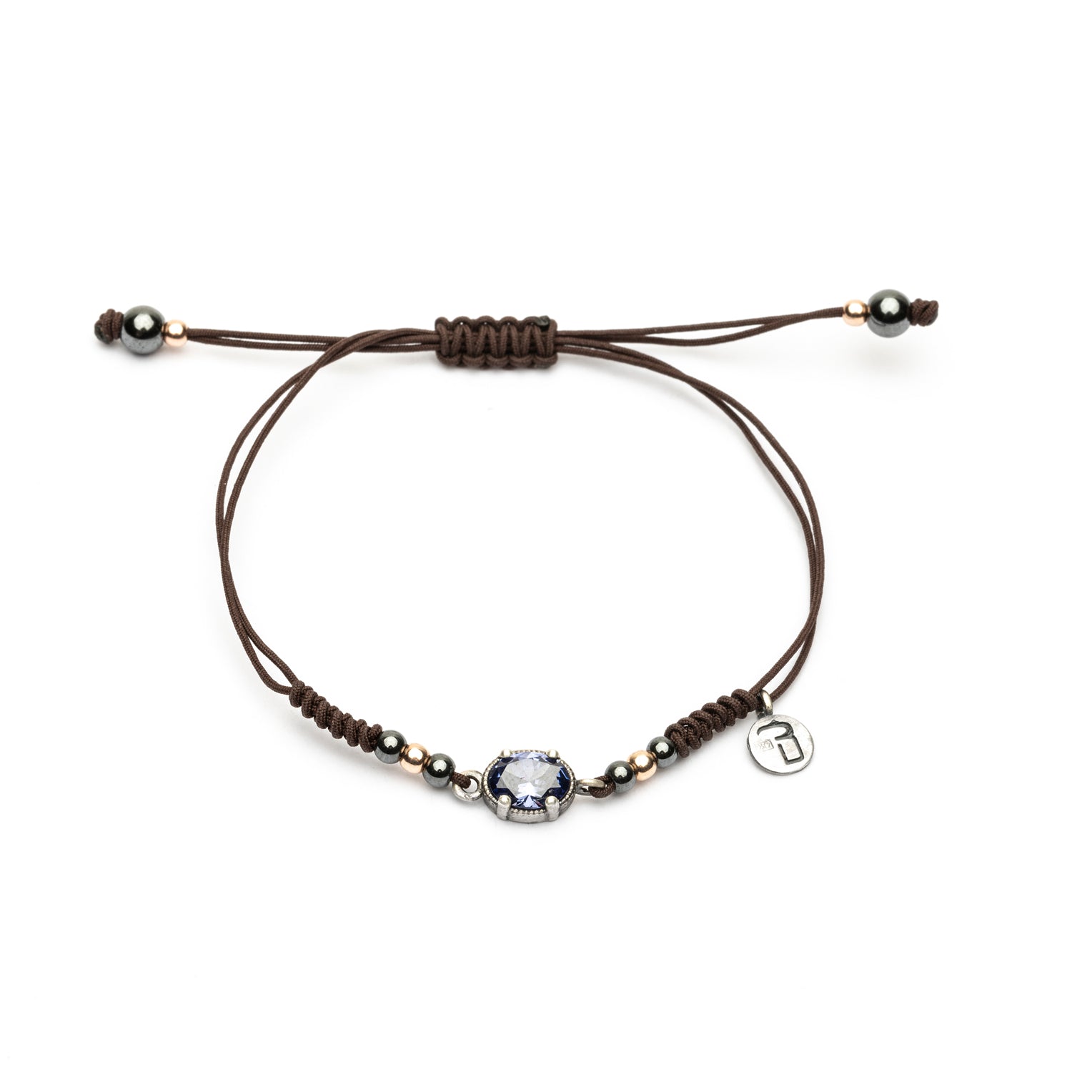 Pulsera Plata Macramé Circonita Ovalada