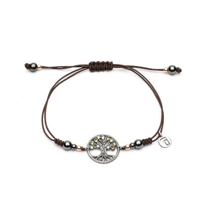 Pulsera Plata Macramé Árbol de la Vida